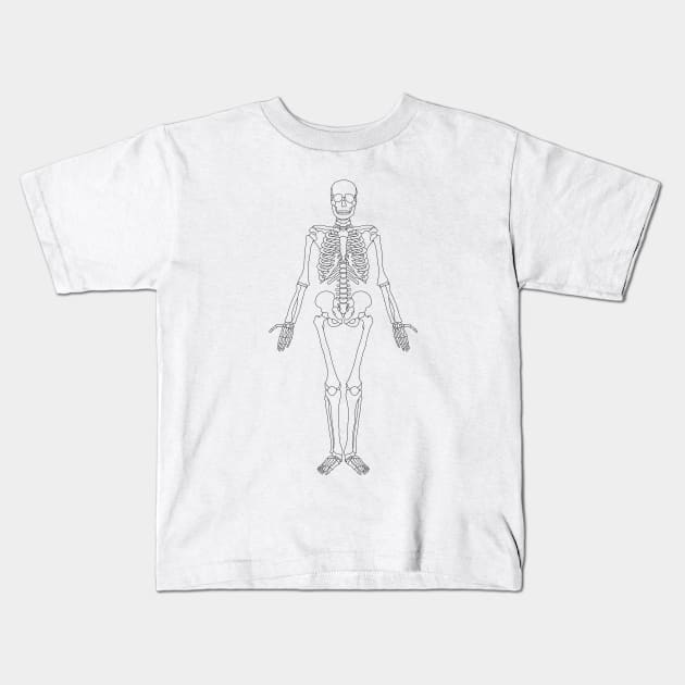 Skeleton Kids T-Shirt by rheyes